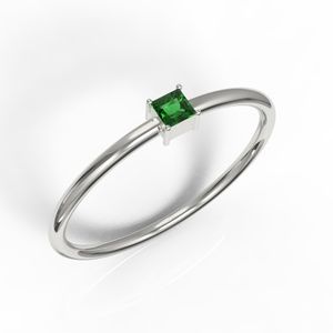 White Gold Minimalist Promise Stackable Ring